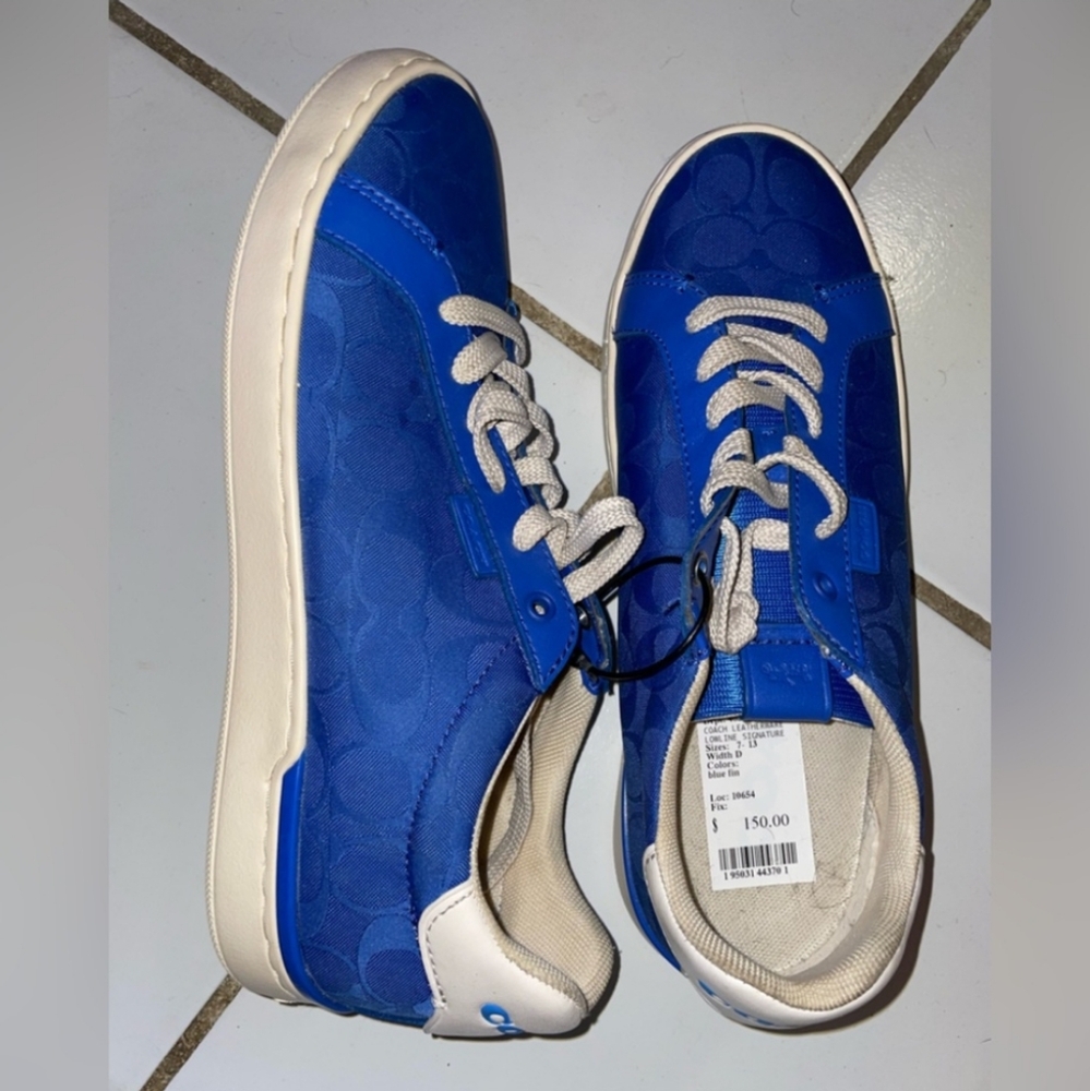 COACH MEN'S "ELECTRIC BLUE" SNEAKERS SIZE 8.5 NWOT - Picture 2 of 7